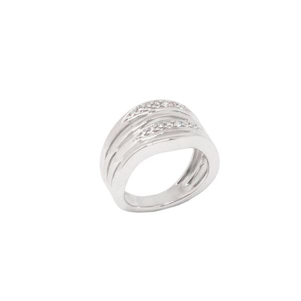 Imagen de Anillo Alternado Plata y Zirconias