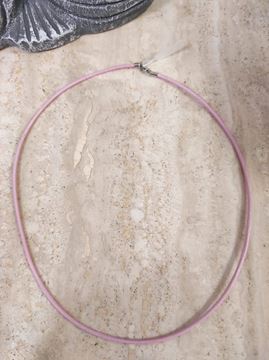 Imagen de Collar Cuero rosa y plata