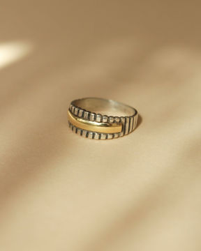 Imagen de Anillo Faja Plata y Oro