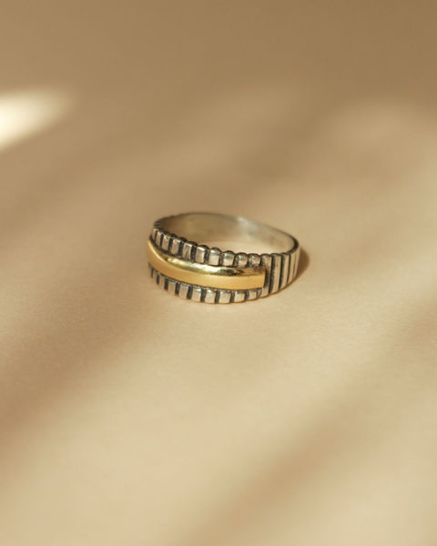 Imagen de Anillo Faja Plata y Oro