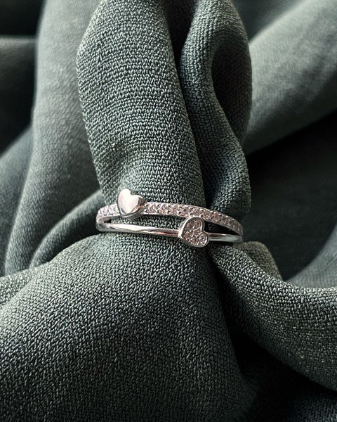 Imagen de Anillo doble corazón